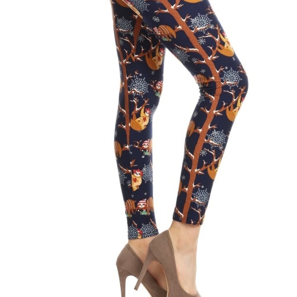 Christmas Sloth Leggings Size OS